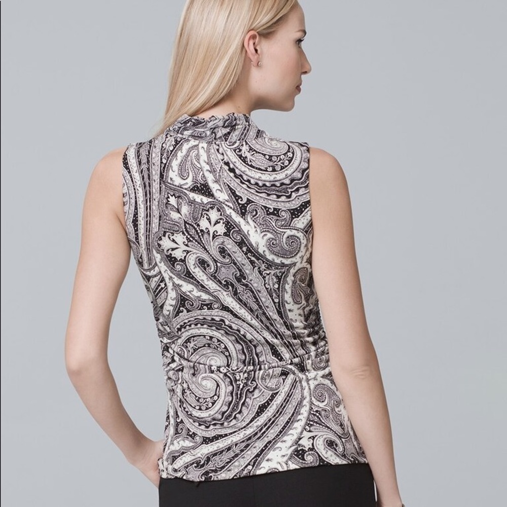 🌻 WHBM Paisley printed Sleeveless tie neck blouse - Picture 10 of 10